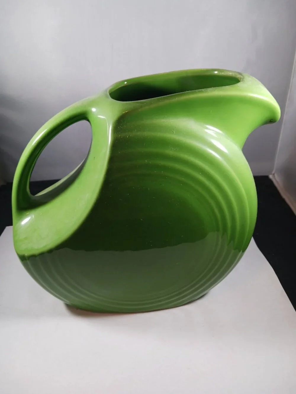 Fiestaware Green Disc Large Pitcher Homer Laughlin
